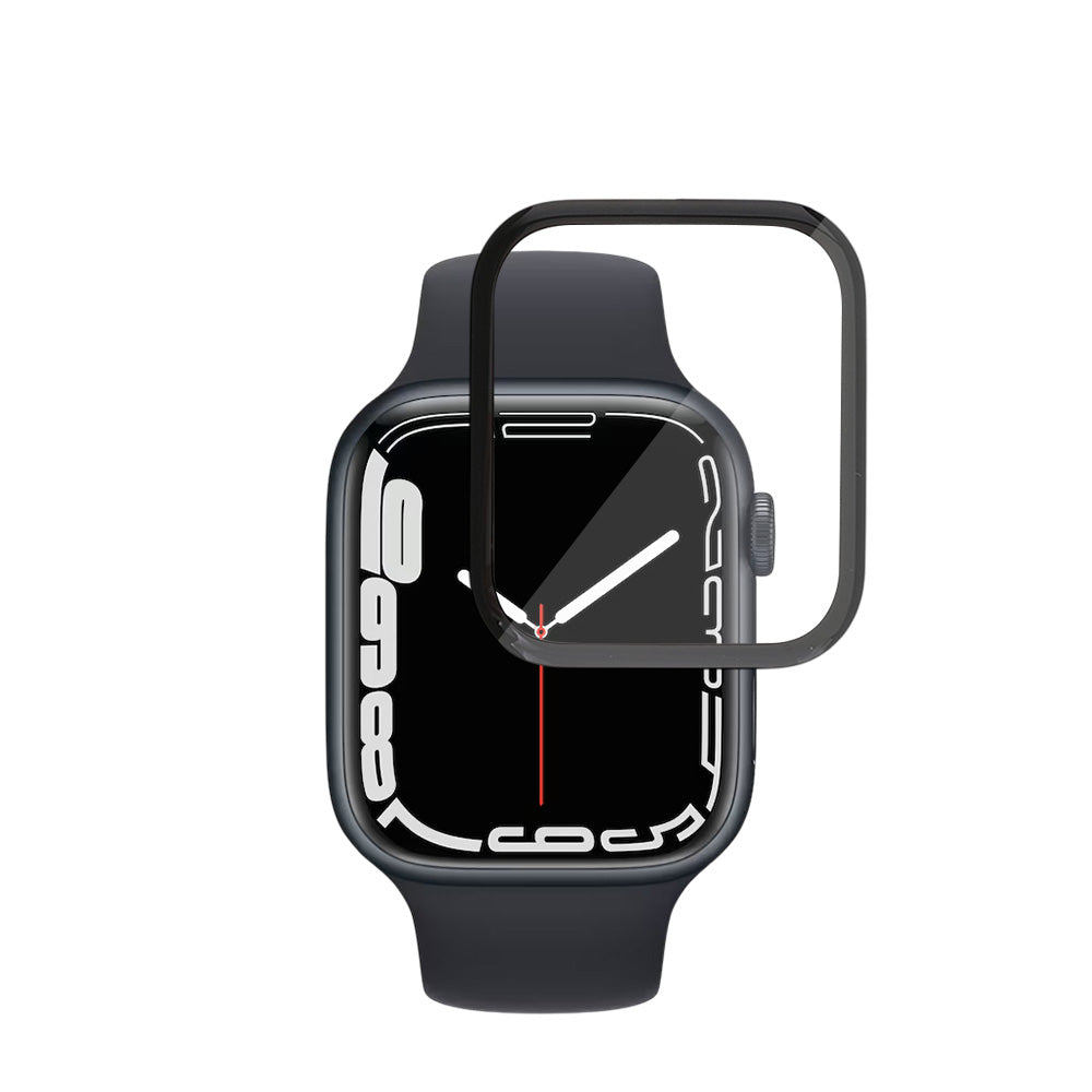 Beschermfolie Techsuit Nano Flex voor Apple Watch Series 9 / 8 / 7 45mm, Plastic, Set van 2 stuks, Zwart