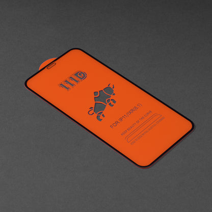 Techsuit schermbeschermfolie voor Apple iPhone 11 / XR, gehard glas, full glue, 111D, zwart