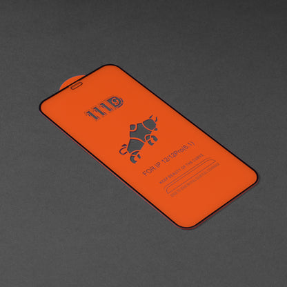 Techsuit schermbeschermfolie voor Apple iPhone 12 / 12 Pro, gehard glas, full glue, 111D, zwart