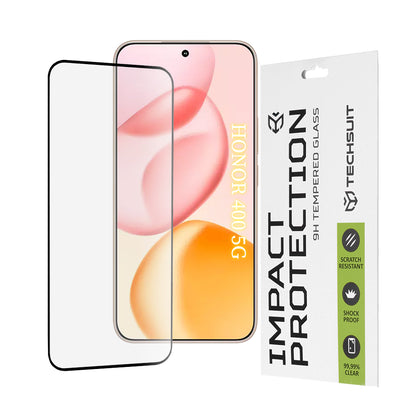 Techsuit schermbeschermfolie voor Honor 400, gehard glas, full glue, 111D, zwart