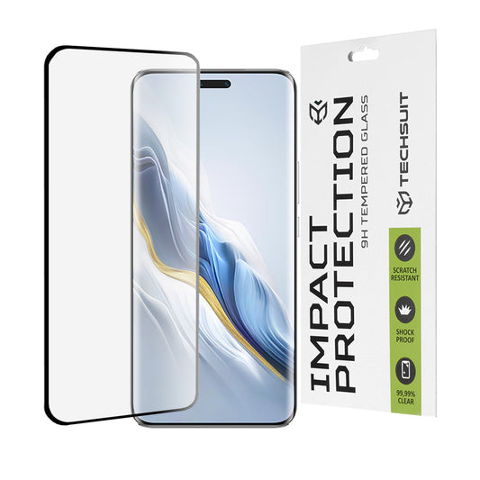 Techsuit schermbeschermfolie voor Honor Magic6 Pro, gehard glas, full glue, 111D, zwart