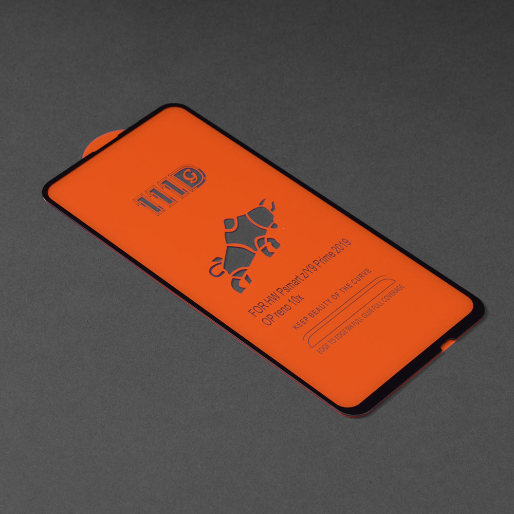 Techsuit schermbeschermfolie voor Huawei Y9 Prime (2019) / P Smart Z, gehard glas, full glue, 111D, zwart