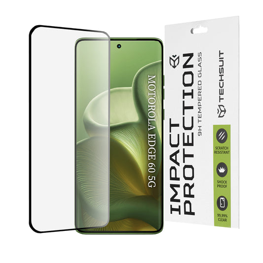 Techsuit schermbeschermfolie voor Motorola Edge 60 Fusion / Edge 60, gehard glas, full glue, 111D, zwart