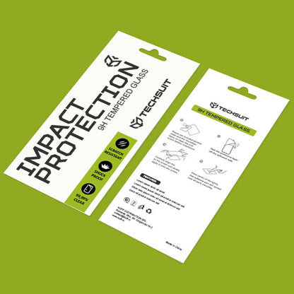 Techsuit schermbeschermfolie voor Motorola Moto G06 Power / G06, Gehard Glas, Volledige Lijm, 111D, Zwart