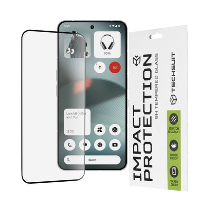 Techsuit schermbeschermfolie voor Nothing Phone (3), gehard glas, full glue, 111D, zwart