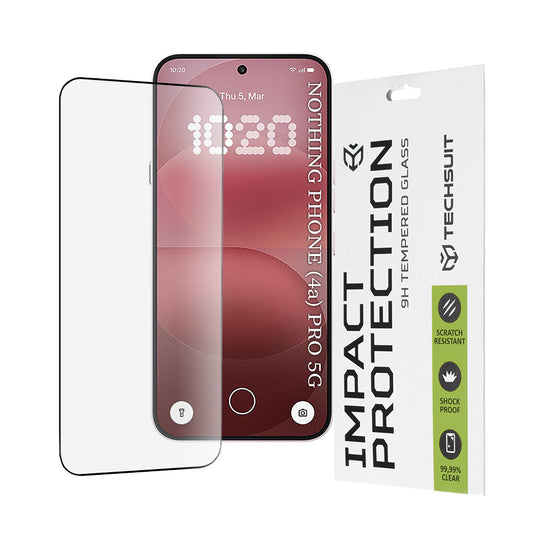 Beschermfolie Techsuit Scherm voor Nothing Phone (4a) Pro, Gehard Glas, Volledige Lijm, 111D, Zwart