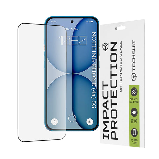 Beschermfolie Techsuit Scherm voor Nothing Phone (4a), Gehard Glas, Volledige Lijm, 111D, Zwart