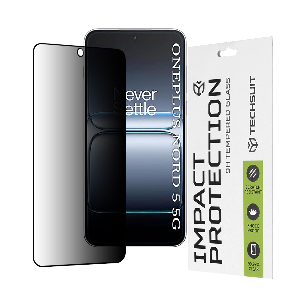 Techsuit schermbeschermfolie voor OnePlus Nord 5, Gehard Glas, Volledige Lijm, 111D