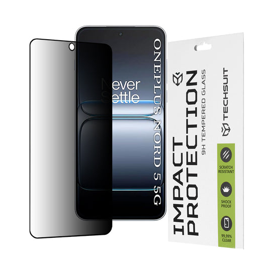 Techsuit schermbeschermfolie voor OnePlus Nord 5, Gehard Glas, Volledige Lijm, 111D