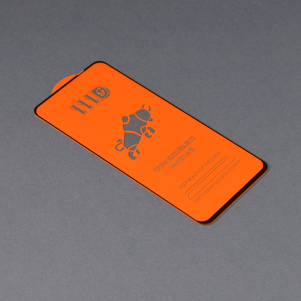 Techsuit schermbeschermfolie voor OnePlus Nord N30 SE / Oppo A79 / A98 / A58 4G, gehard glas, full glue, 111D, zwart