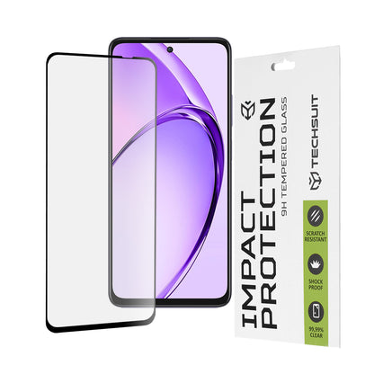 Techsuit schermbeschermfolie voor Oppo A80, gehard glas, full glue, 111D, zwart