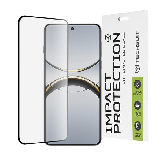 Techsuit schermbeschermfolie voor Oppo Find X8 Pro, gehard glas, full glue, 111D, zwart