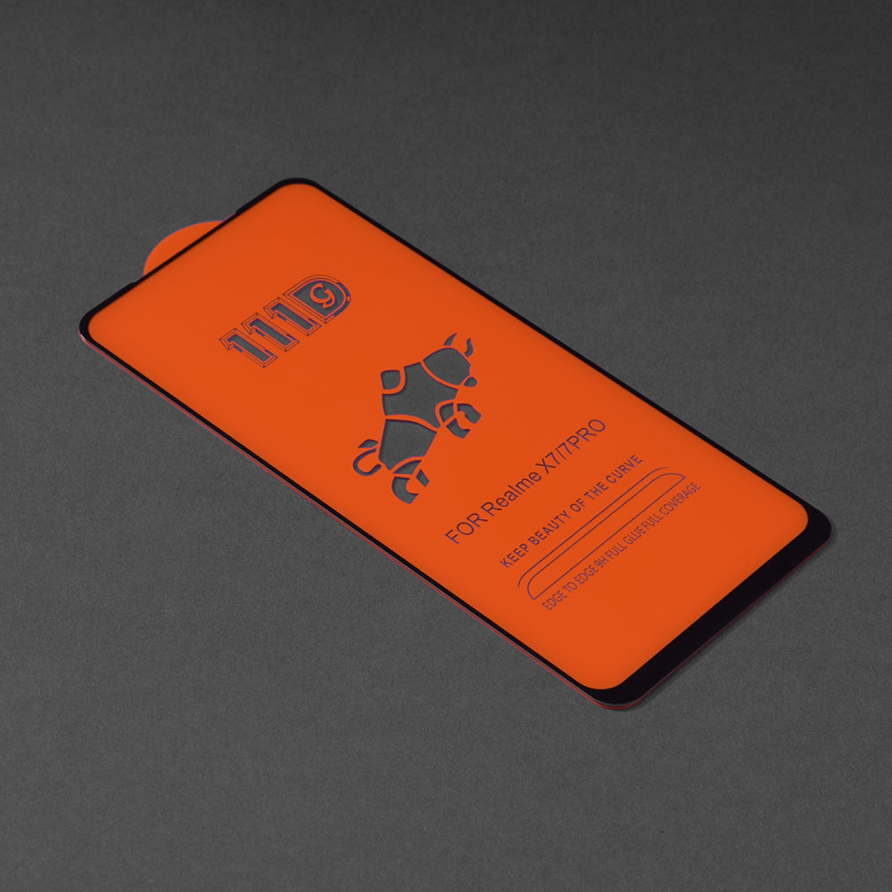 Techsuit schermbeschermfolie voor Oppo Reno4 Lite, gehard glas, full glue, 111D, zwart