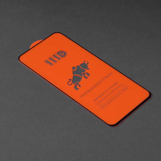 Techsuit schermbeschermfolie voor Oppo Reno6 5G, gehard glas, full glue, 111D, zwart