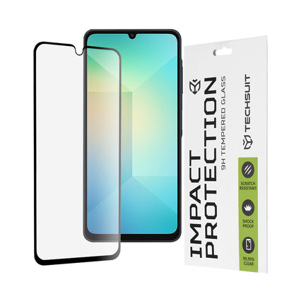 Techsuit schermbeschermfolie voor Samsung Galaxy A06 A065, gehard glas, full glue, 111D, zwart