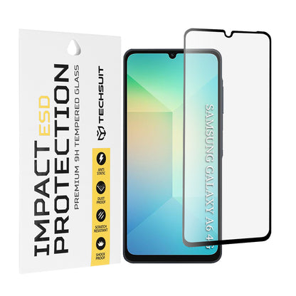 Techsuit schermbeschermfolie voor Samsung Galaxy A06 A065, gehard glas, full glue, zwart