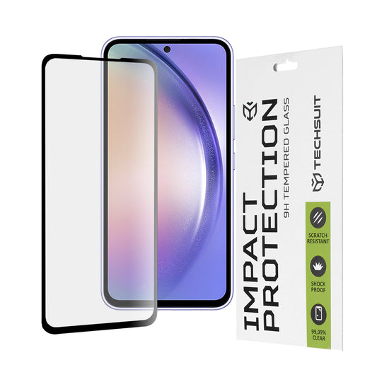 Techsuit schermbeschermfolie voor Samsung Galaxy A54 A546, gehard glas, full glue, 111D, zwart