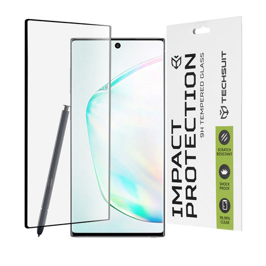 Techsuit schermbeschermfolie voor Samsung Galaxy Note 10+ 5G N976 / Note 10+ N975, gehard glas, full glue, 111D, zwart