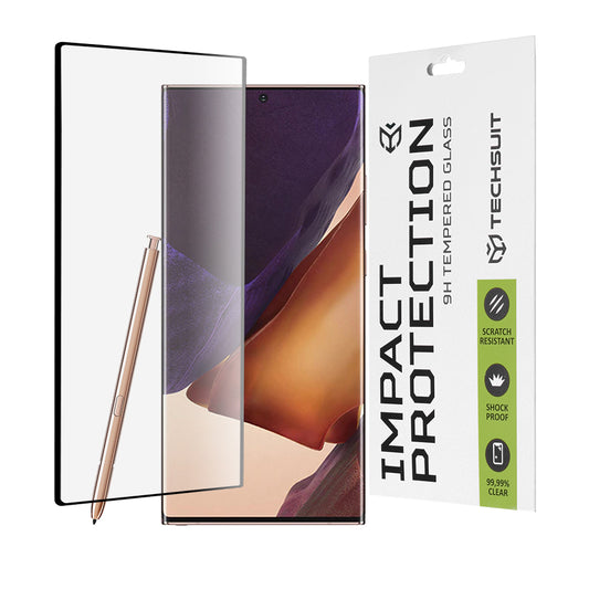Techsuit schermbeschermfolie voor Samsung Galaxy Note 20 Ultra 5G N986 / Note 20 Ultra N985, gehard glas, full glue, 111D, zwart