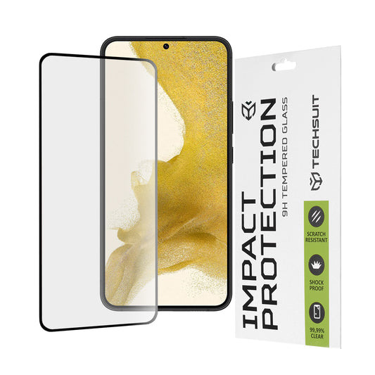 Techsuit schermbeschermfolie voor Samsung Galaxy S23+ S916 / S22+ 5G S906, gehard glas, full glue, 111D, zwart