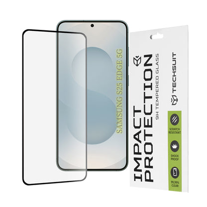 Techsuit schermbeschermfolie voor Samsung Galaxy S25 Edge S937, gehard glas, full glue, 111D, zwart
