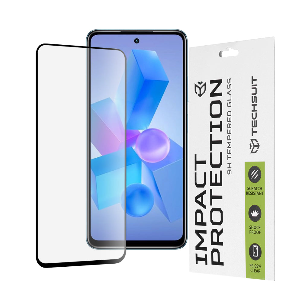 Techsuit schermbeschermfolie voor Tecno Spark 20 Pro / Pova 5 Pro / Hot 40 / Hot 40 Pro, gehard glas, full glue, 111D, zwart