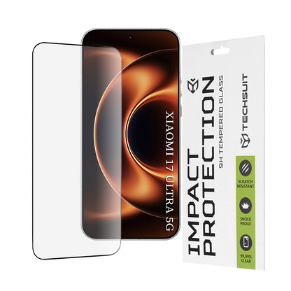 Schermbeveiligingsfolie Techsuit voor Xiaomi 17 Ultra, Gehard Glas, Volledige Lijm, 111D, Zwart