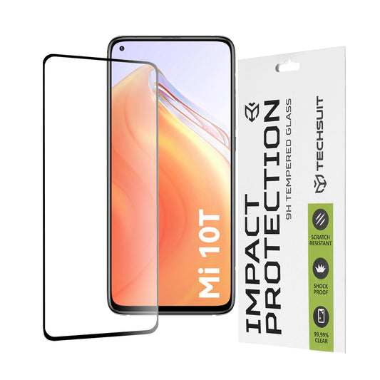 Techsuit schermbeschermfolie voor Xiaomi Mi 10T 5G / 10T Pro 5G, gehard glas, full glue, 111D, zwart
