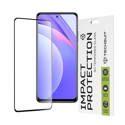 Techsuit schermbeschermfolie voor Xiaomi Mi 10T Lite 5G, gehard glas, full glue, 111D, zwart