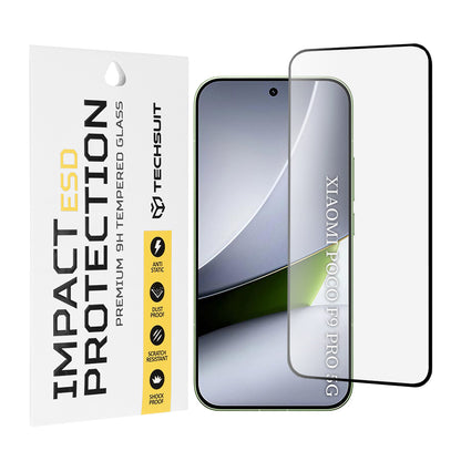 Techsuit schermbeschermer voor Xiaomi Poco F9 Pro, gehard glas, full glue, zwart