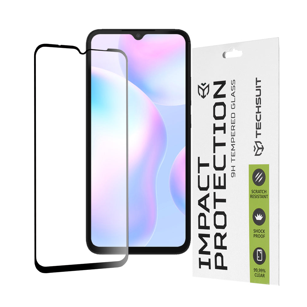 Techsuit schermbeschermfolie voor Xiaomi Redmi A2+ / A2 / A1+ / A1 / 10A, gehard glas, full glue, 111D, zwart