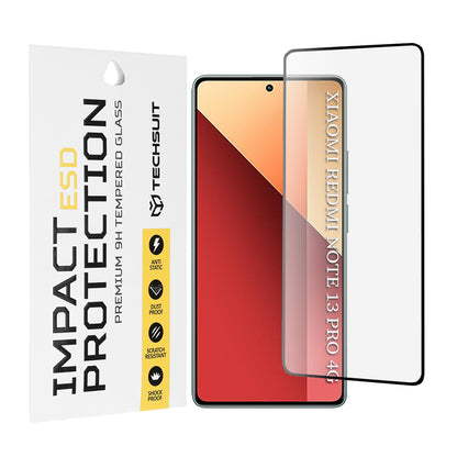 Techsuit schermbeschermfolie voor Xiaomi Redmi Note 13 Pro 4G / Poco M6 Pro 4G, gehard glas, full glue, zwart