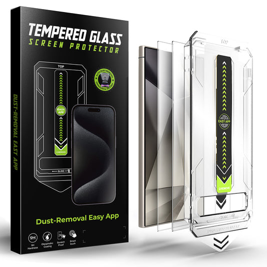 Techsuit TitanGlass CrystalHD schermbeschermfolie voor Samsung Galaxy S24 Ultra S928, gehard glas, volledige lijm, set van 2 stuks