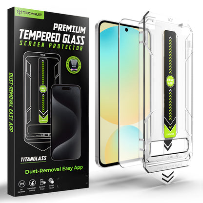 Techsuit TitanGlass CrystalHD schermbeschermfolie voor Samsung Galaxy A56 A566 / S24 FE S721, gehard glas, volledige lijmlaag