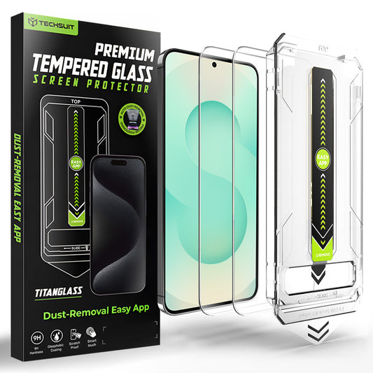 Beschermfolie Techsuit TitanGlass CrystalHD voor Samsung Galaxy S26 Plus, Gehard Glas, Volledige Lijm, Set van 2 Stuks