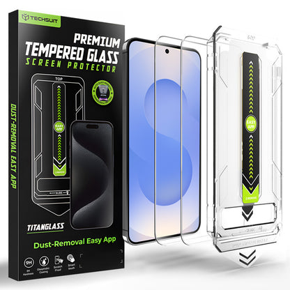 Beschermfolie Techsuit TitanGlass CrystalHD voor Samsung Galaxy S26, Gehard Glas, Volledige Lijm, Set van 2 stuks
