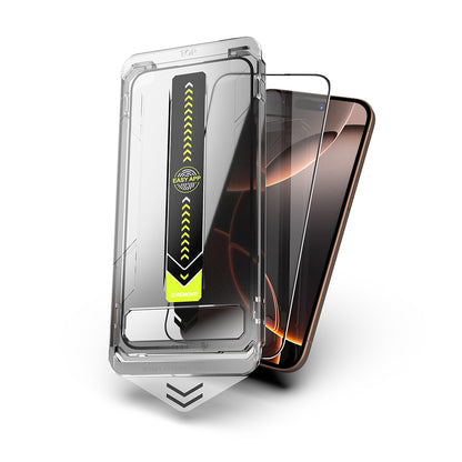 Techsuit TitanGlass schermbeschermfolie voor Apple iPhone 15 Pro, gehard glas, full glue, zwart