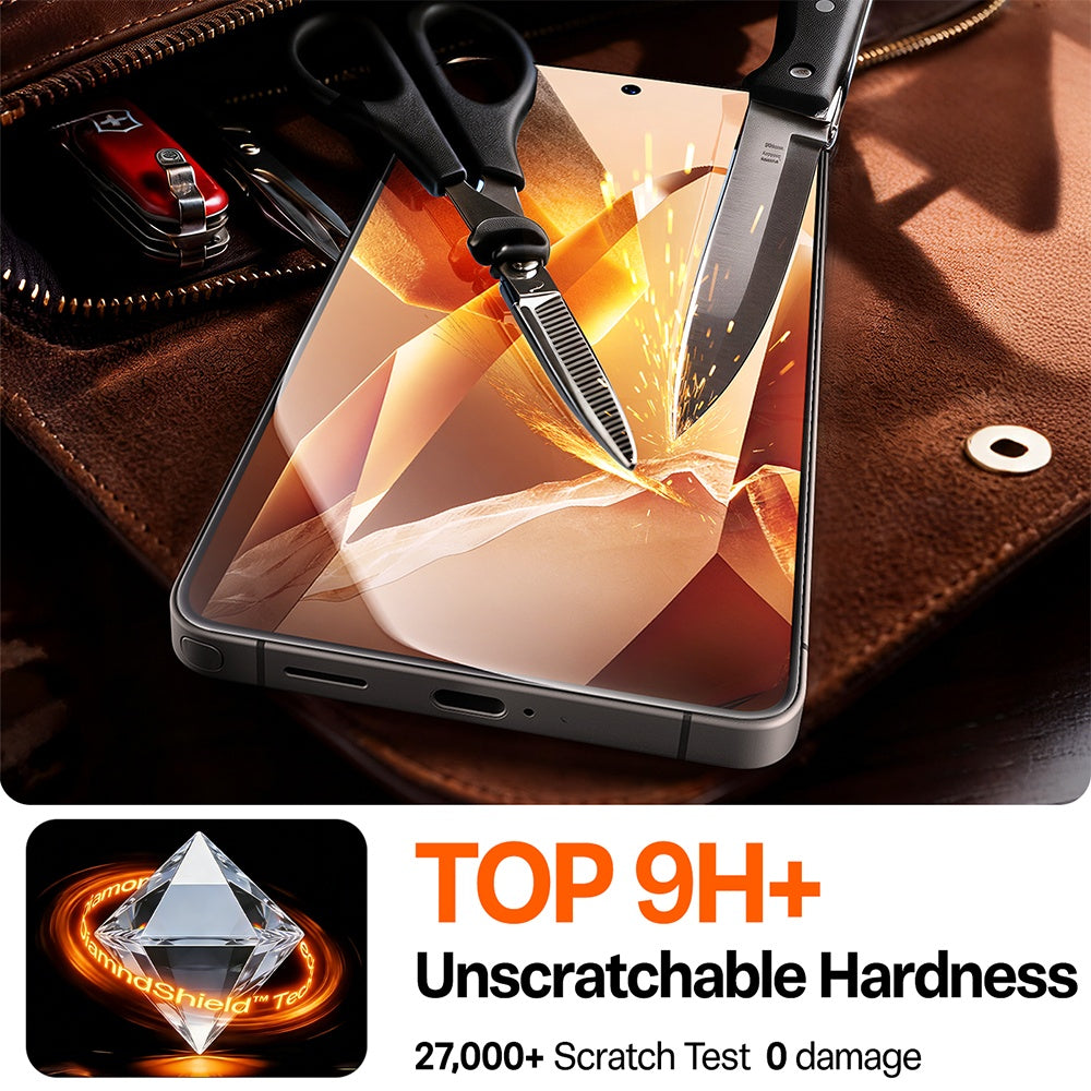 Beschermfolie Torras GlassGo Install Master voor Samsung Galaxy S26, Gehard Glas, Volledige Lijm, Transparant