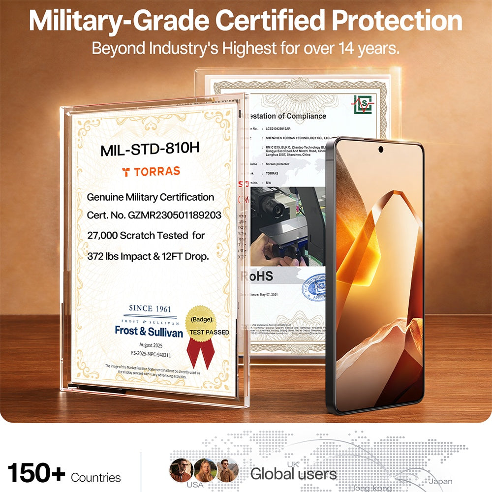 Beschermfolie Torras GlassGo Install Master voor Samsung Galaxy S26, Gehard Glas, Volledige Lijm, Transparant