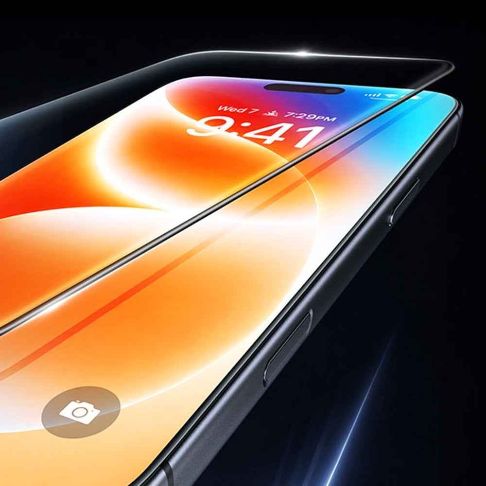 Torras HD Shield schermbeschermfolie voor Apple iPhone 18 Pro Max / 17 Pro Max, gehard glas, volledige lijm, zwart