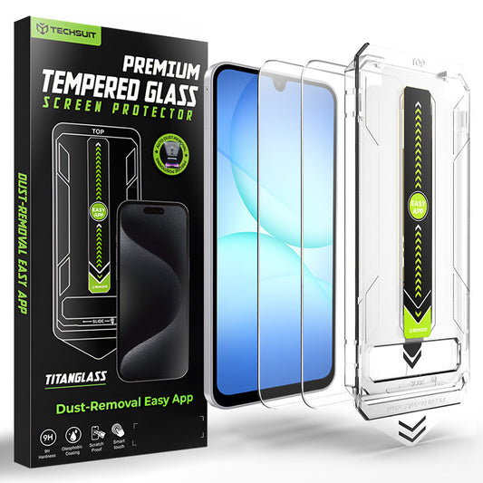 Techsuit TitanGlass CrystalHD schermbeschermfolie voor Samsung Galaxy A17 5G / A16 5G A166 / A16 4G A165, gehard glas, set van 2 stuks