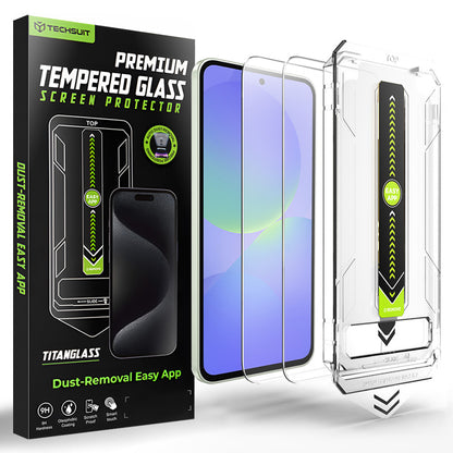 Techsuit TitanGlass CrystalHD schermbeschermfolie voor Samsung Galaxy A37 5G / A36 A366, gehard glas, set van 2 stuks