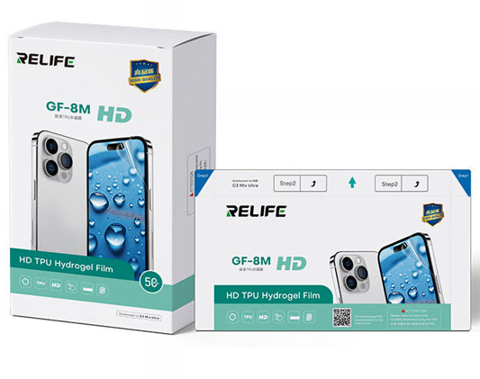 Hydrogel / TPU Folie Relife GF-8M voor UV Vacuüm Laminator Sunshine C3 Mix Ultra, 120mm x 210mm, Set van 50 stuks