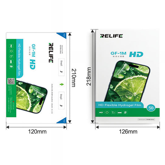 Hydrogel / TPU Folie Relife GF-1M voor UV Vacuüm Laminator Sunshine C3 Mix Ultra, 120mm x 210mm, Set van 50 stuks
