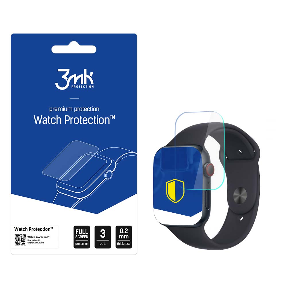 3MK Arc Beschermfolie voor Apple Watch SE 40mm Series, Set van 3 stuks, Plastic