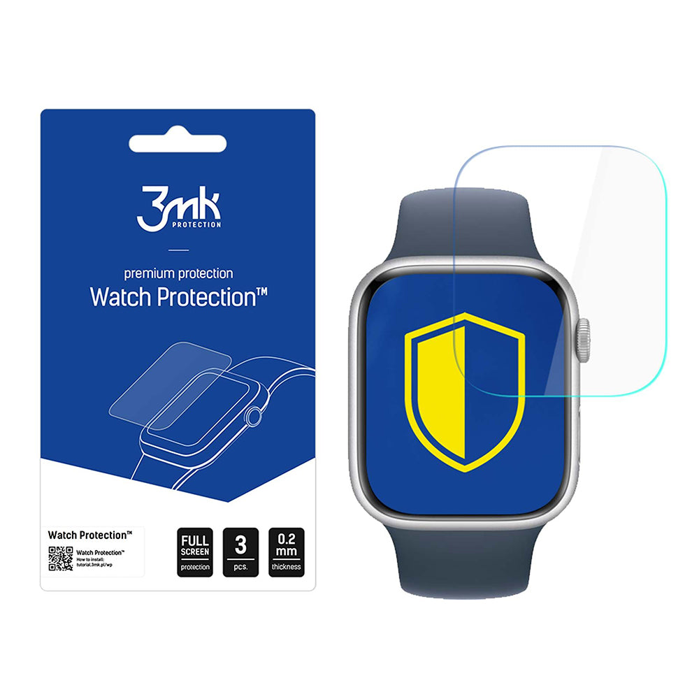 Beschermfolie 3MK Arc voor Apple Watch Series 11 46mm, Set van 3 stuks, Plastic