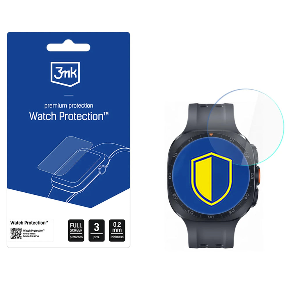 3MK FlexibleGlass Beschermfolie voor Samsung Galaxy Watch Ultra2, Set van 3 stuks, Flexibel Glas
