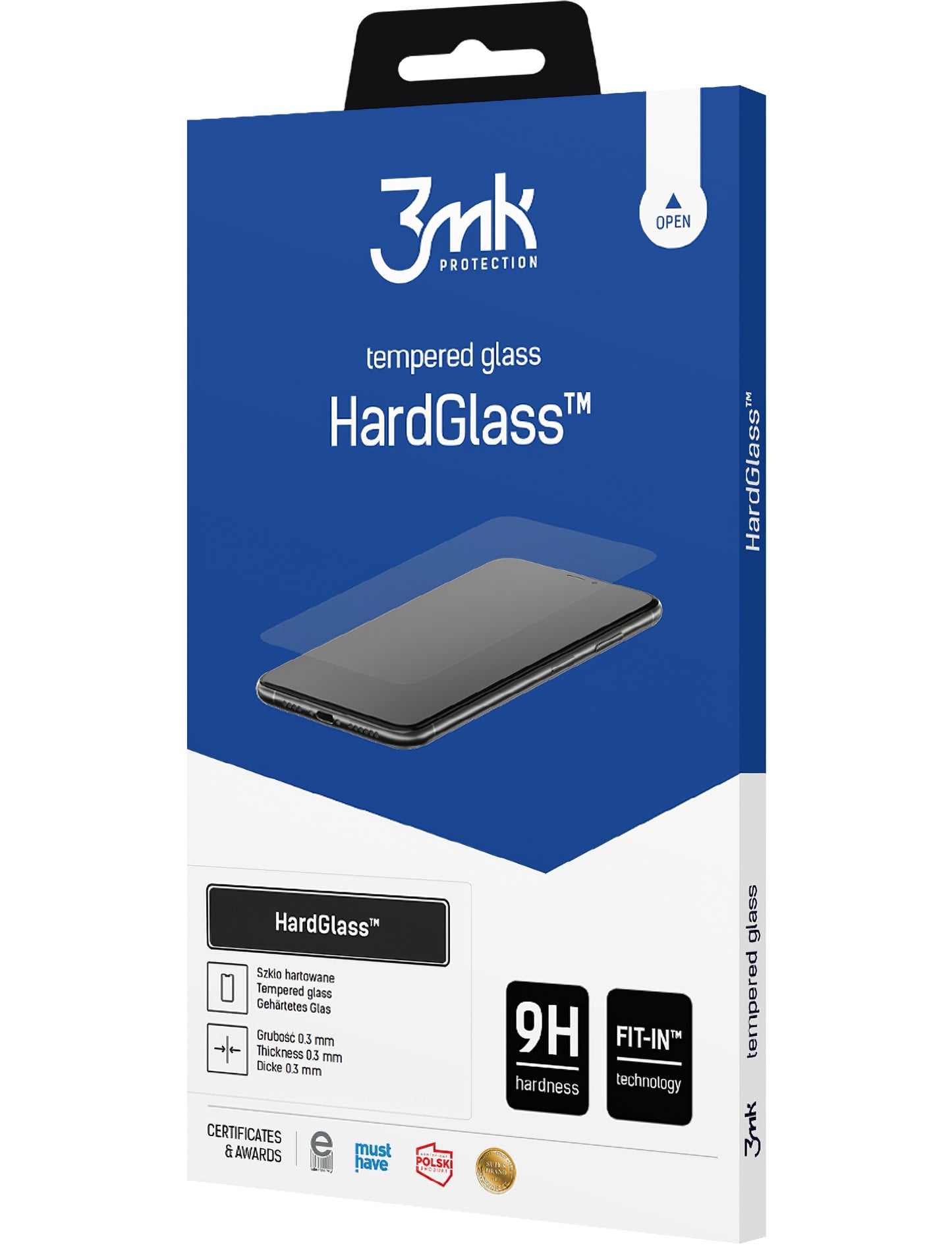 3MK HardGlass Screen Protector voor Apple iPhone 14 Plus / 13 Pro Max, Hard Glas, Volledig gelijmd