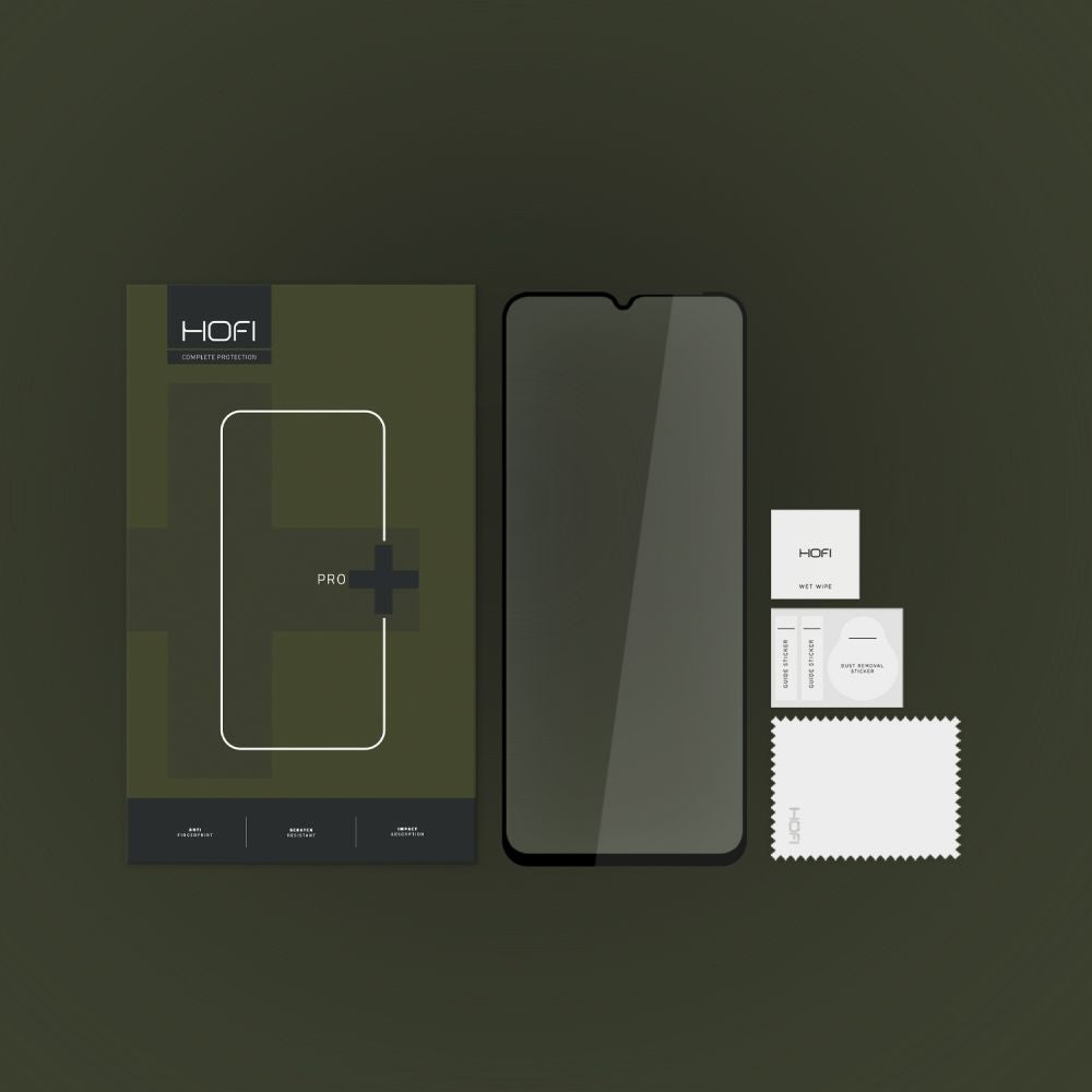 HOFI PRO+ Screen Protector voor Xiaomi Redmi 12C, Afgeschermd glas, Volledig gelijmd, Zwart