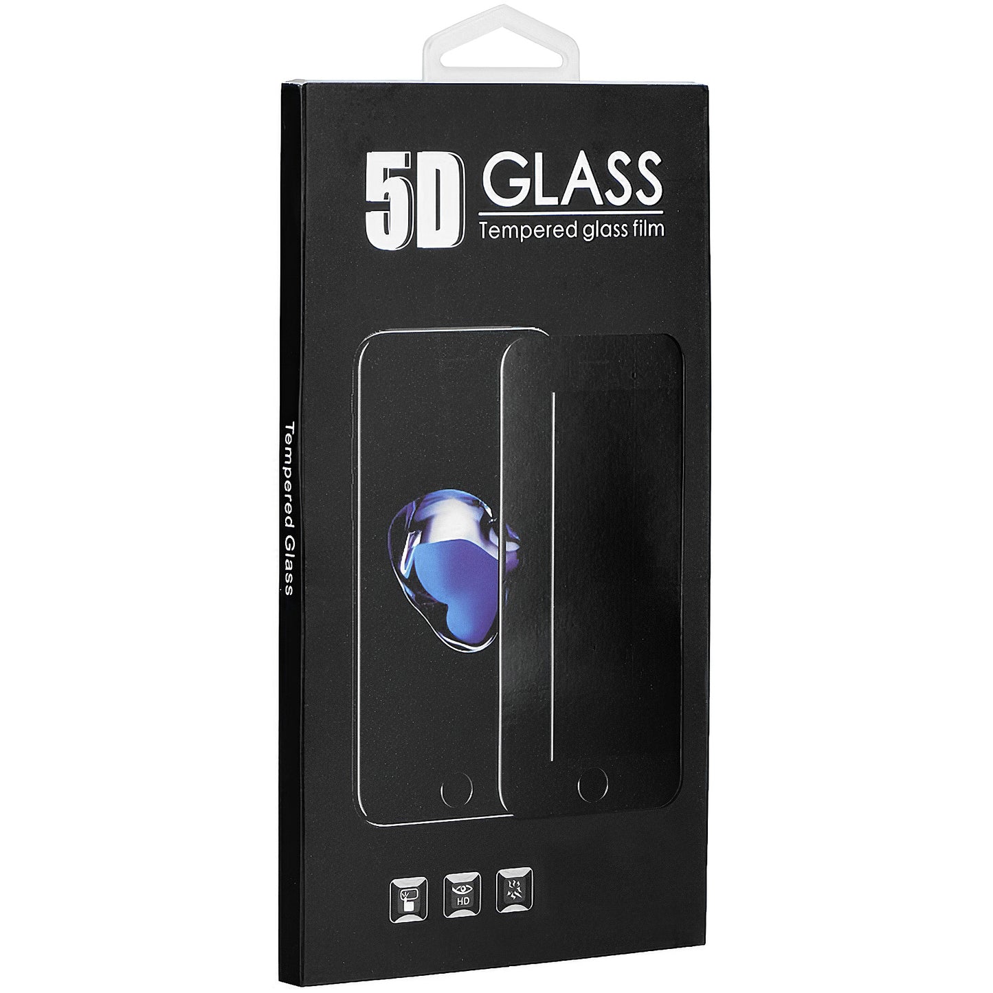 OEM Schermbeschermer voor Apple iPhone 11 Pro / XS / X, Glas Afgeschermd, Vol Lijm, 5D, Zwart